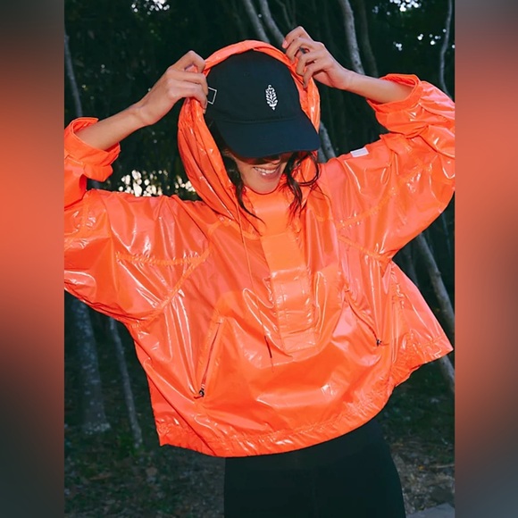 FP Movement by Free People Jackets & Blazers - Free People FP Movement Dew Drip Packable Rain Jacket Bright Orange NWOT XS
